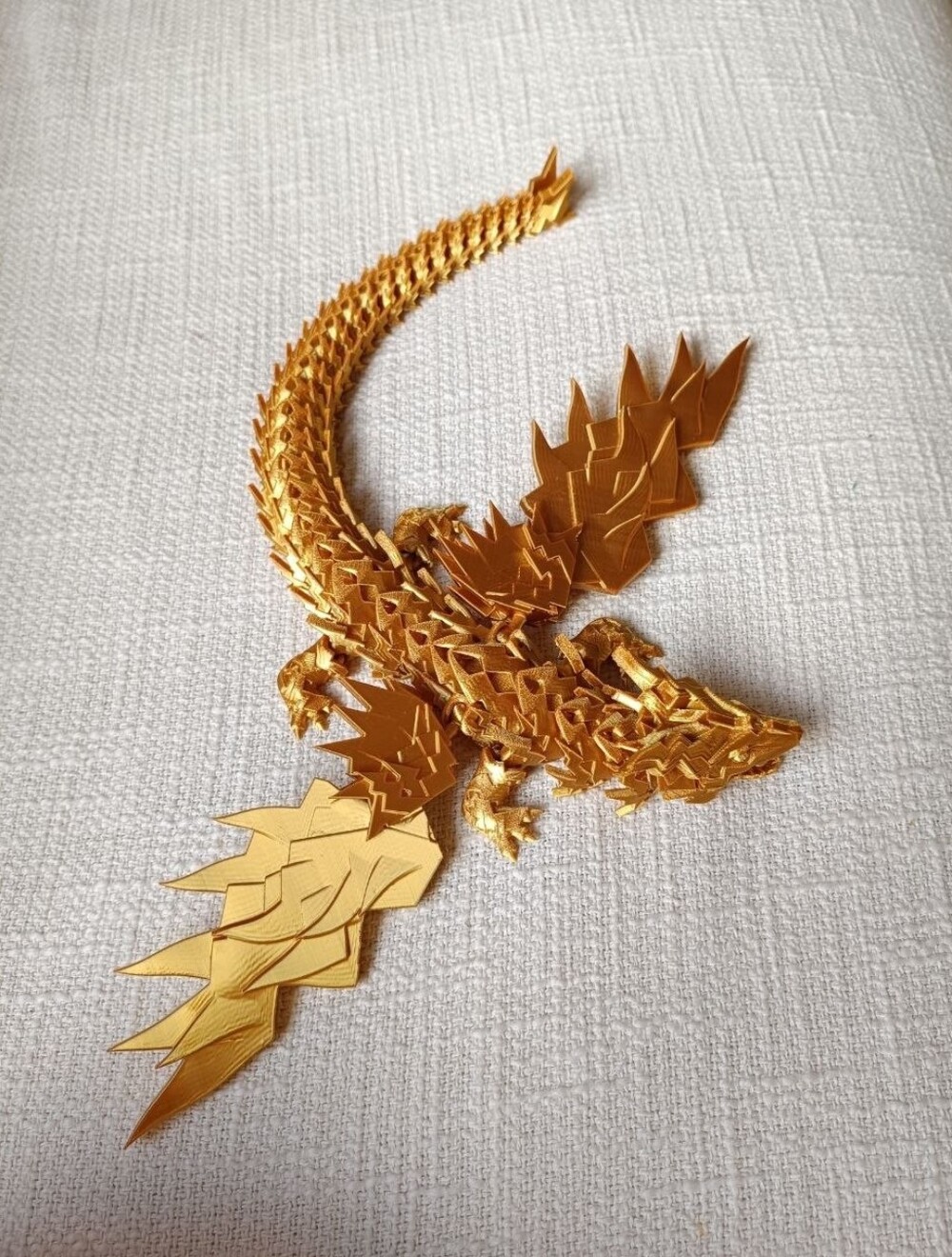 3d Printed Reptile Dragon Toy - Purple and Gold 15 In - Picture 2 of 6